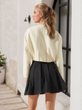 Structured Cropped Button Jacket